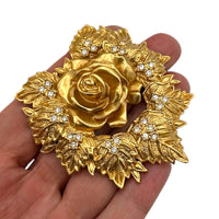 Brooches & PinsElizabeth Taylor Avon Passion Flower Pin Gold Rose Brooch Signed