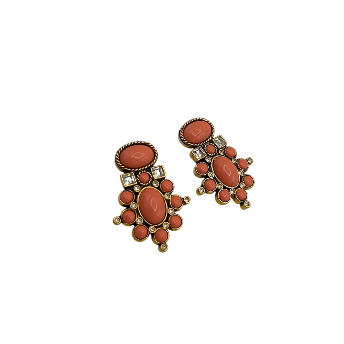 EarringsElizabeth Taylor Avon Sea Coral Art Deco Clip - On Earrings