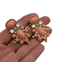 EarringsElizabeth Taylor Avon Sea Coral Art Deco Clip - On Earrings