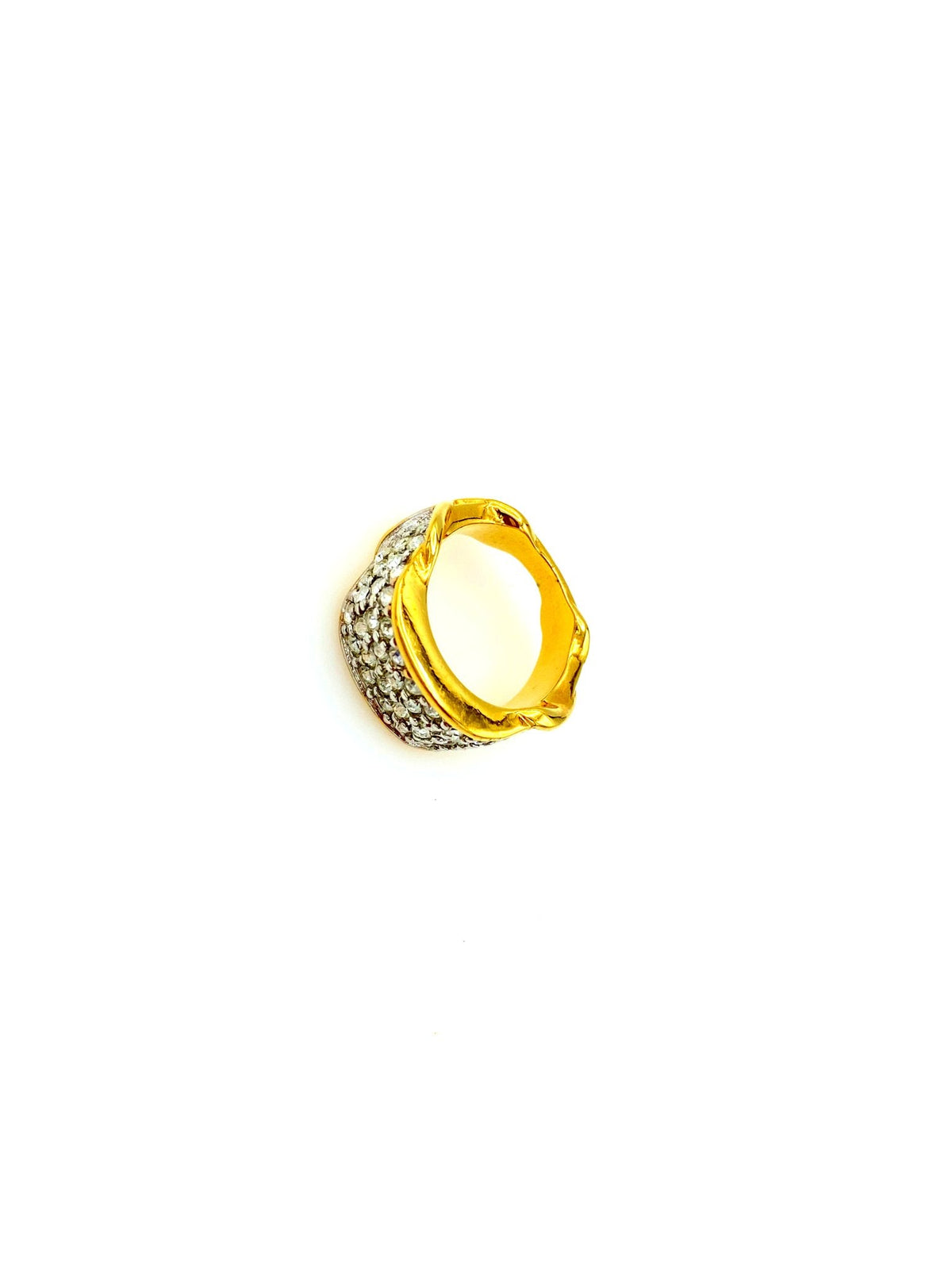 Elizabeth Taylor Brilliance Gold Pave Vintage Ring - 24 Wishes Vintage Jewelry