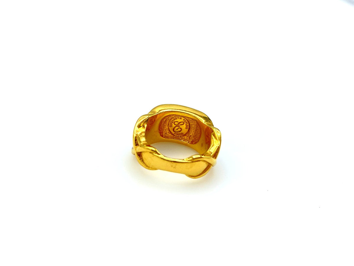 Elizabeth Taylor Brilliance Gold Pave Vintage Ring - 24 Wishes Vintage Jewelry