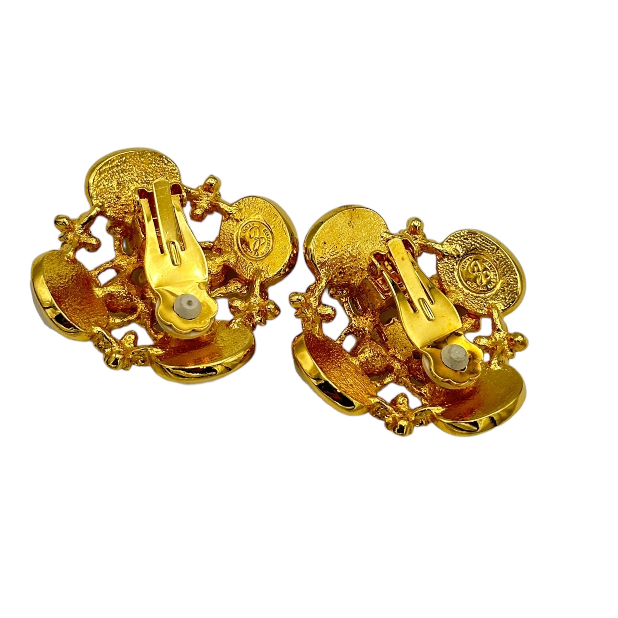 ◆VINTAGE HOLLYWOOD◆ Color Clip Earrings VH239OEA006B Vintage Goldtone Clip on Earrings - Etsy