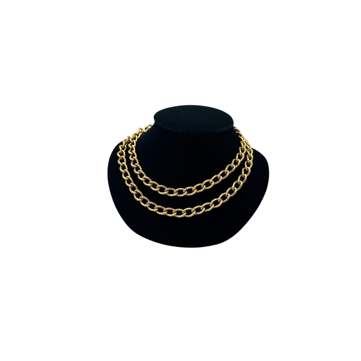 Erwin Pearl Textured Gold Curb Link Vintage Chain Necklace Necklaces & Pendants 24 Wishes Vintage Jewelry