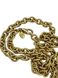 Erwin Pearl Vintage Jewelry Textured Cable Link Gold Layering Chain Necklace - 24 Wishes Vintage Jewelry