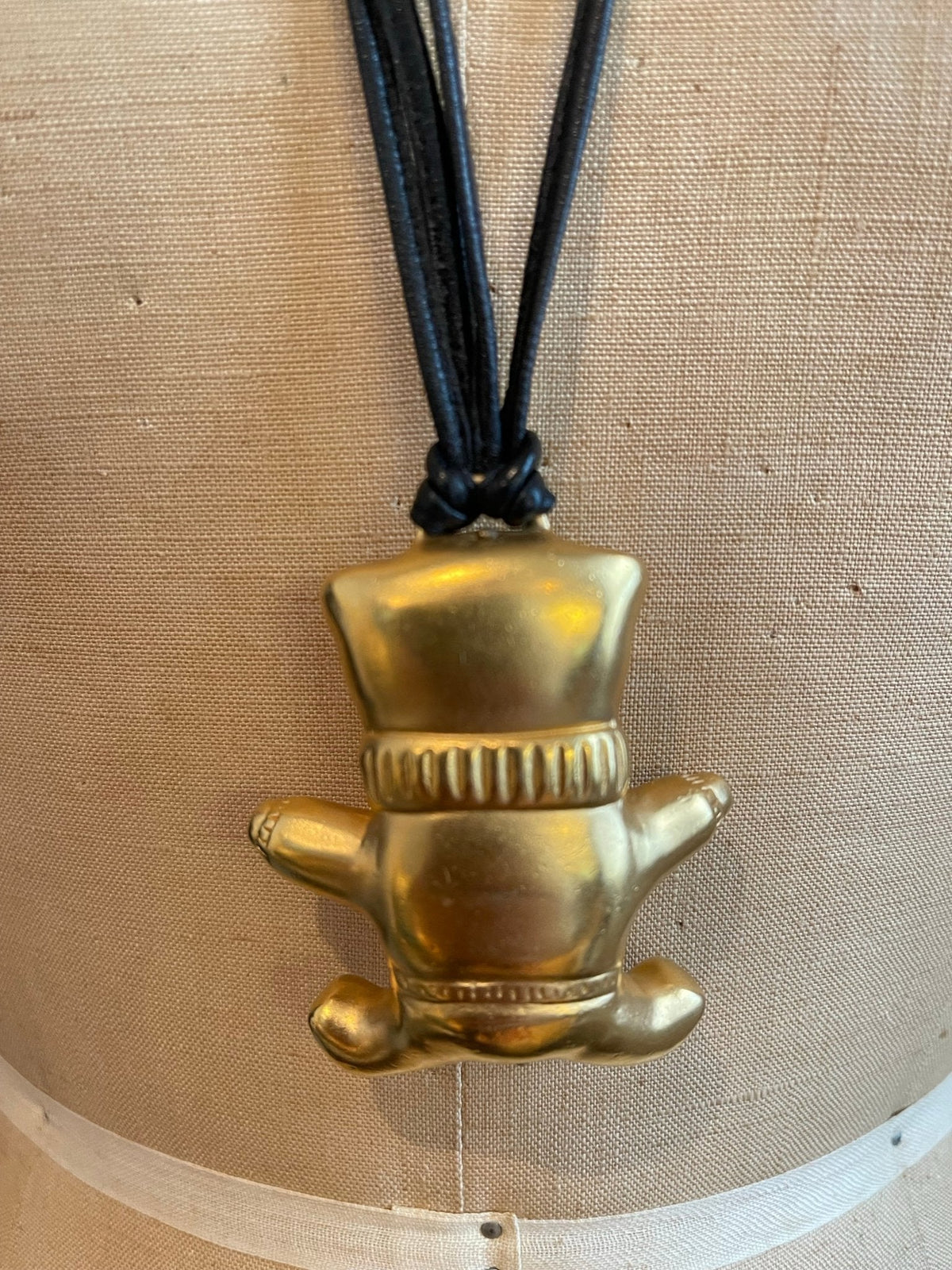 Escada Matt Gold Teddy Bear Pendant - 24 Wishes Vintage Jewelry