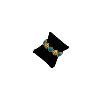 Sterling Silver Vermeil Hammered Faux Turquoise Bangle Bracelet