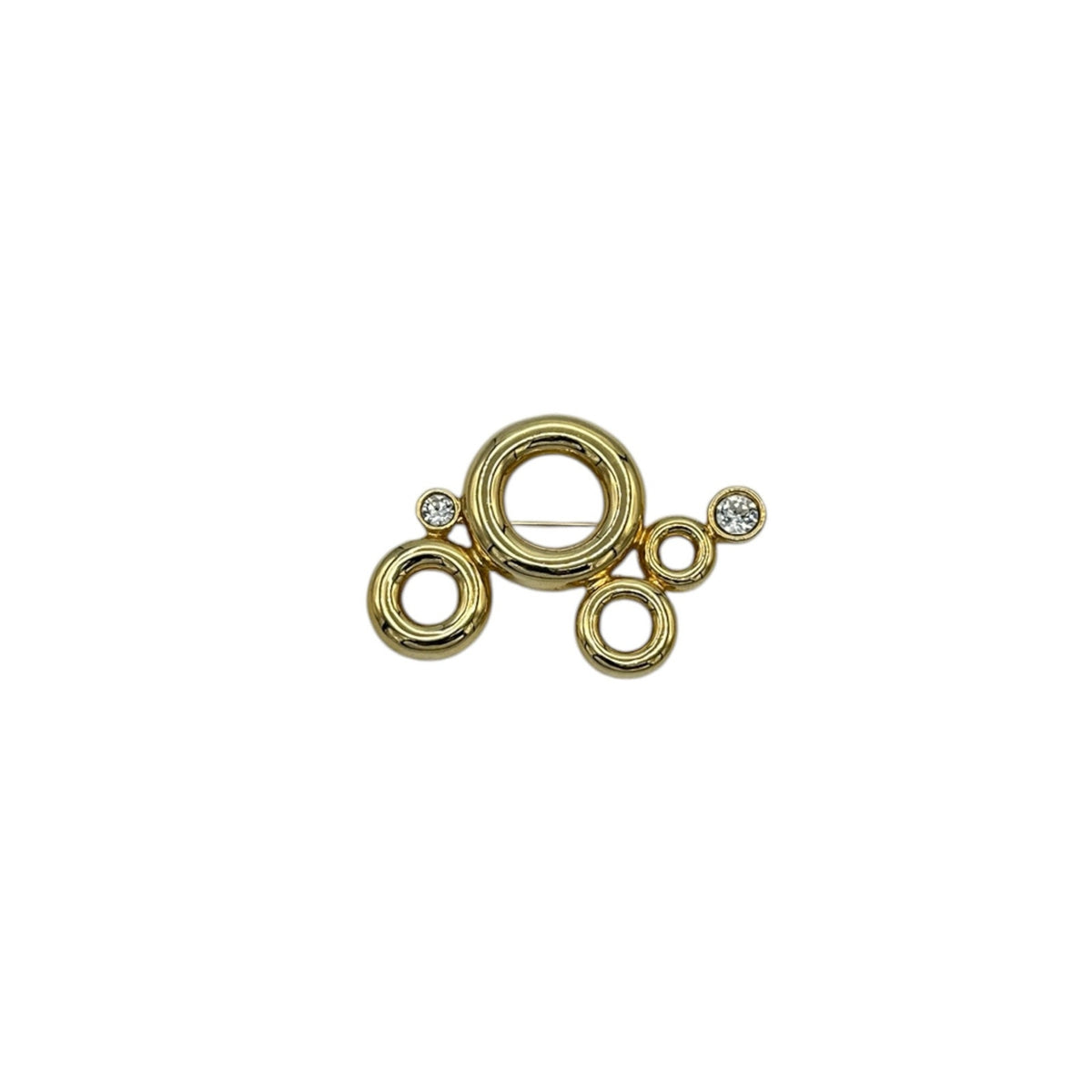 Courreges Gold Open Circle Brooch Vintage Pin
