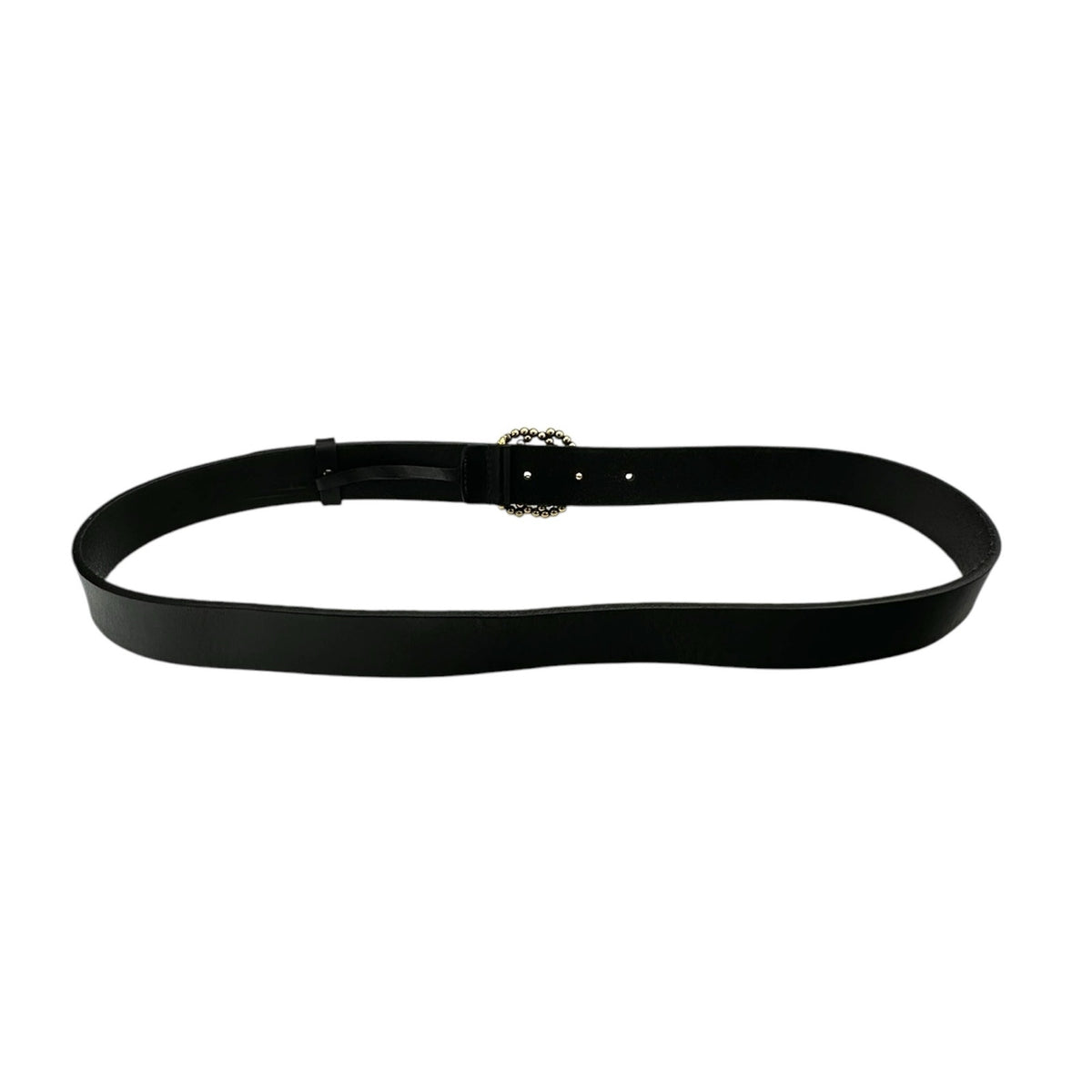 Gucci Black Leather Interlocking Beaded GG Belt Italy Size 36