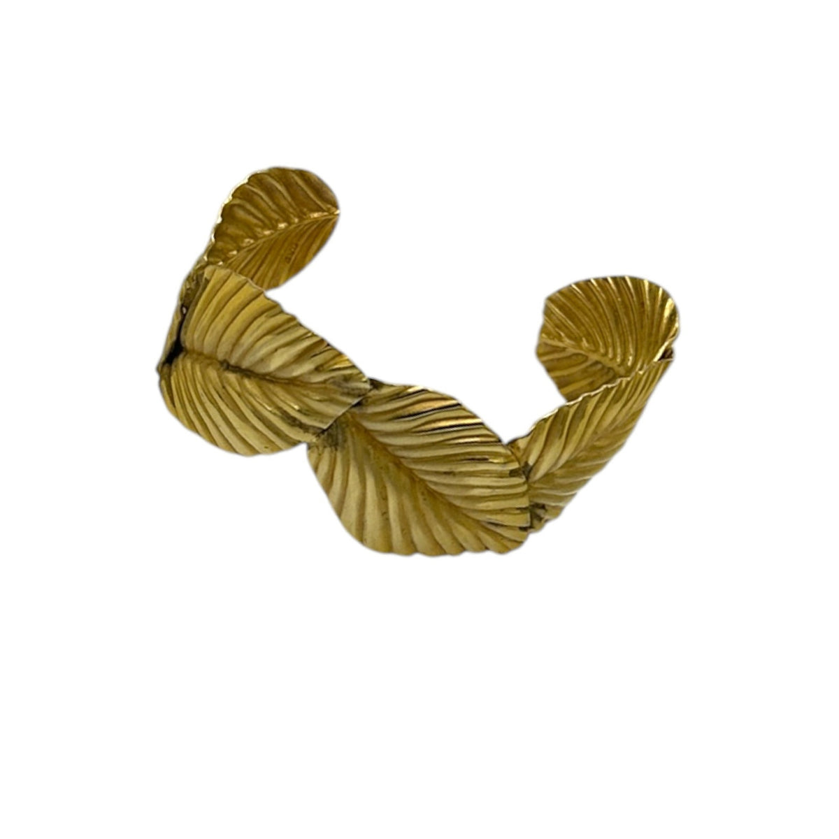 Napier Gold Leaf Cuff Bracelet Vintage Signed