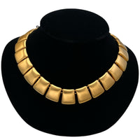 Anne Klein Brushed Matte Gold Square Link Classic Necklace