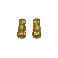 Vintage Fendi Gold Ribbed Knot Clip-On Earrings