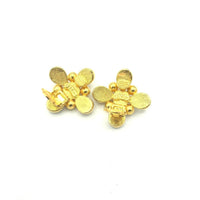 Fendi Gold Pearl Maltese Cross Vintage Clip - On Earrings - 24 Wishes Vintage Jewelry