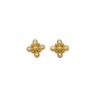 EarringsFendi Gold Pearl Maltese Cross Vintage Clip - On Earrings