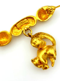 Fendi Iconic Gold Logo Squirrel Charm Vintage Brooch - 24 Wishes Vintage Jewelry