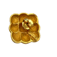 EarringsFendi Square Gold Weave Vintage Pierced Earrings