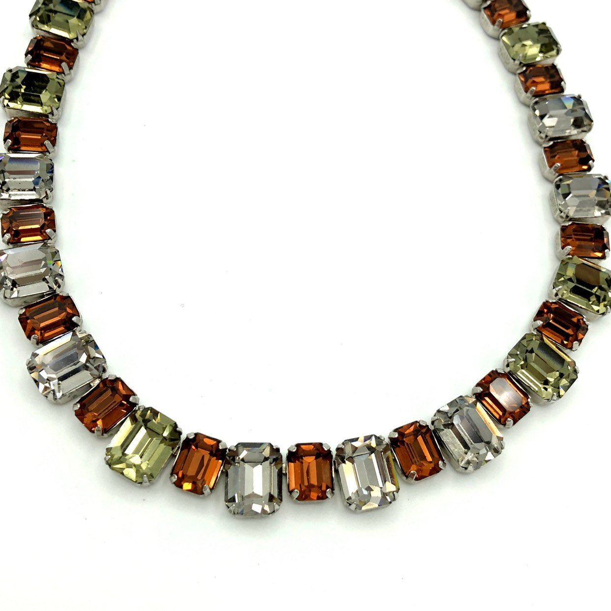 Fenichel Smokey Topaz Rhinestone Vintage Necklace - 24