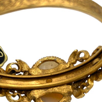 Florenza Real Shell Cameo Victorian Revival Gold Bangle Bracelet 24 Wishes Vintage Jewelry