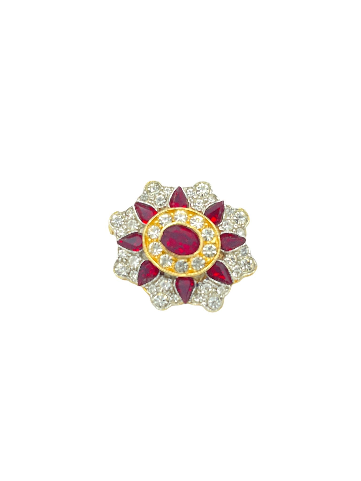 GIORGIO ARMANI ブローチ Giorgio Armani Sterling Vermeil Red & Clear Rhinestone