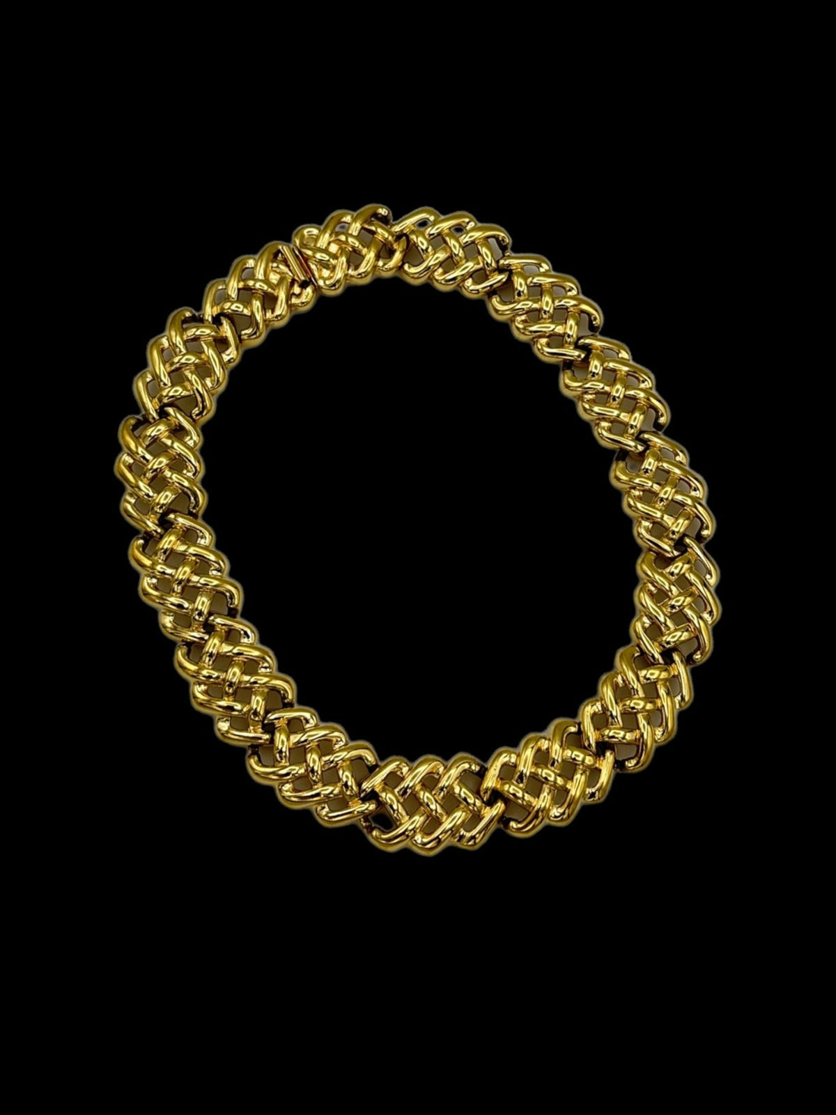 Givenchy Basketweave Link Gold Chain Vintage Necklace - 24 Wishes Vintage Jewelry