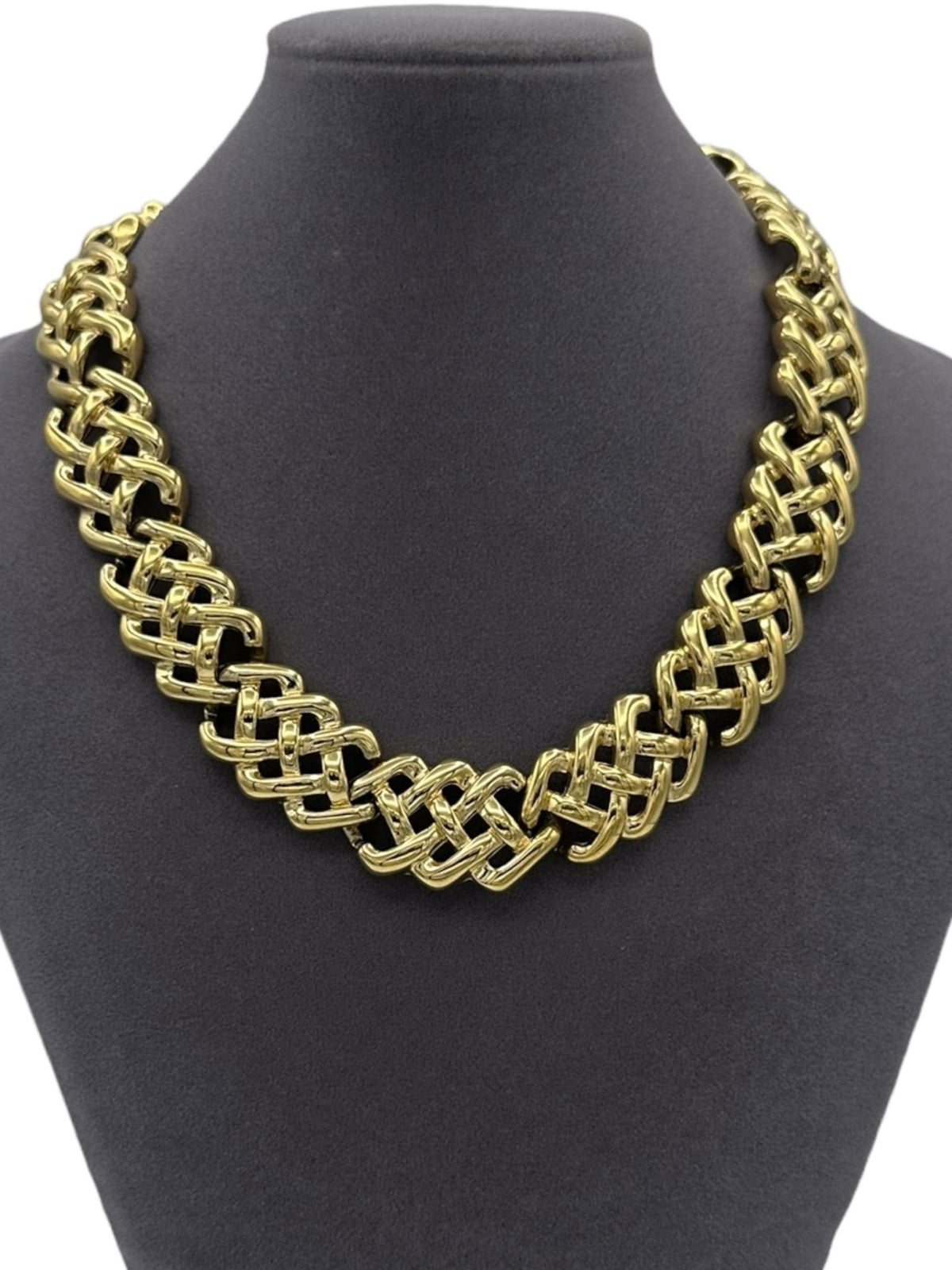 Givenchy Basketweave Link Gold Chain Vintage Necklace - 24 Wishes Vintage Jewelry