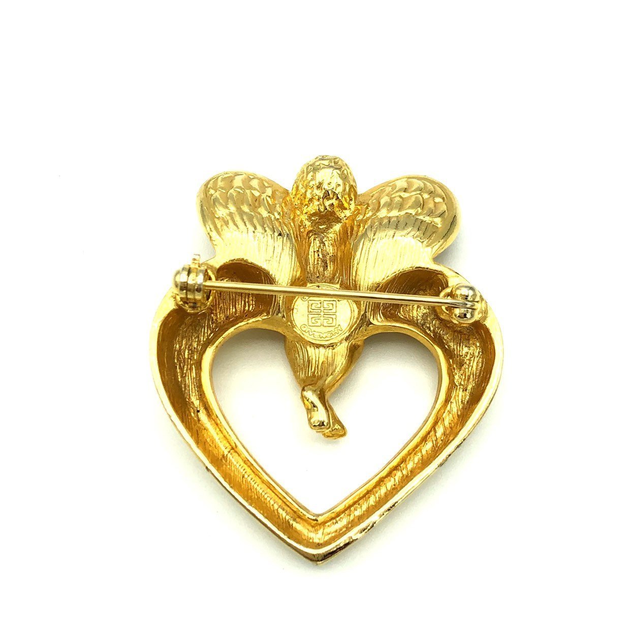 Givenchy Gold Angel Heart Vintage Brooch Pin - 24 Wishes