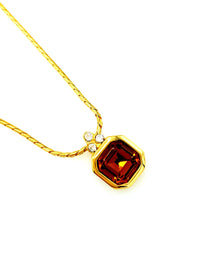 Givenchy Gold Classic Brown Topaz Vintage Pendant - 24 Wishes Vintage Jewelry