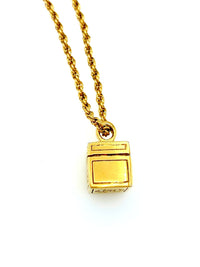 Givenchy Gold Cube Charm Vintage Pendant - 24 Wishes Vintage Jewelry