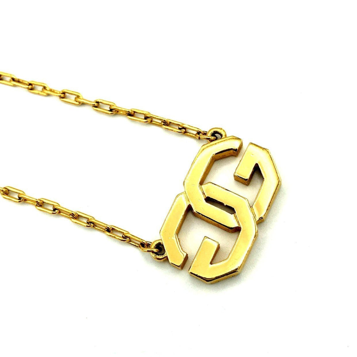 Givenchy Gold Double G Logo Vintage Pendant - 24 Wishes Vintage Jewelry