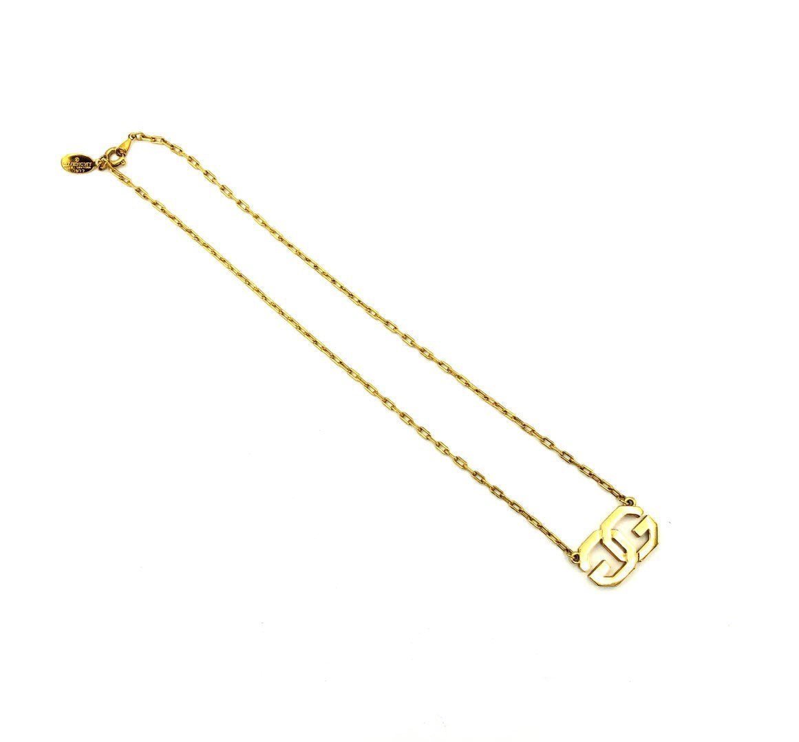 Givenchy Gold Double G Logo Vintage Pendant - 24 Wishes Vintage Jewelry