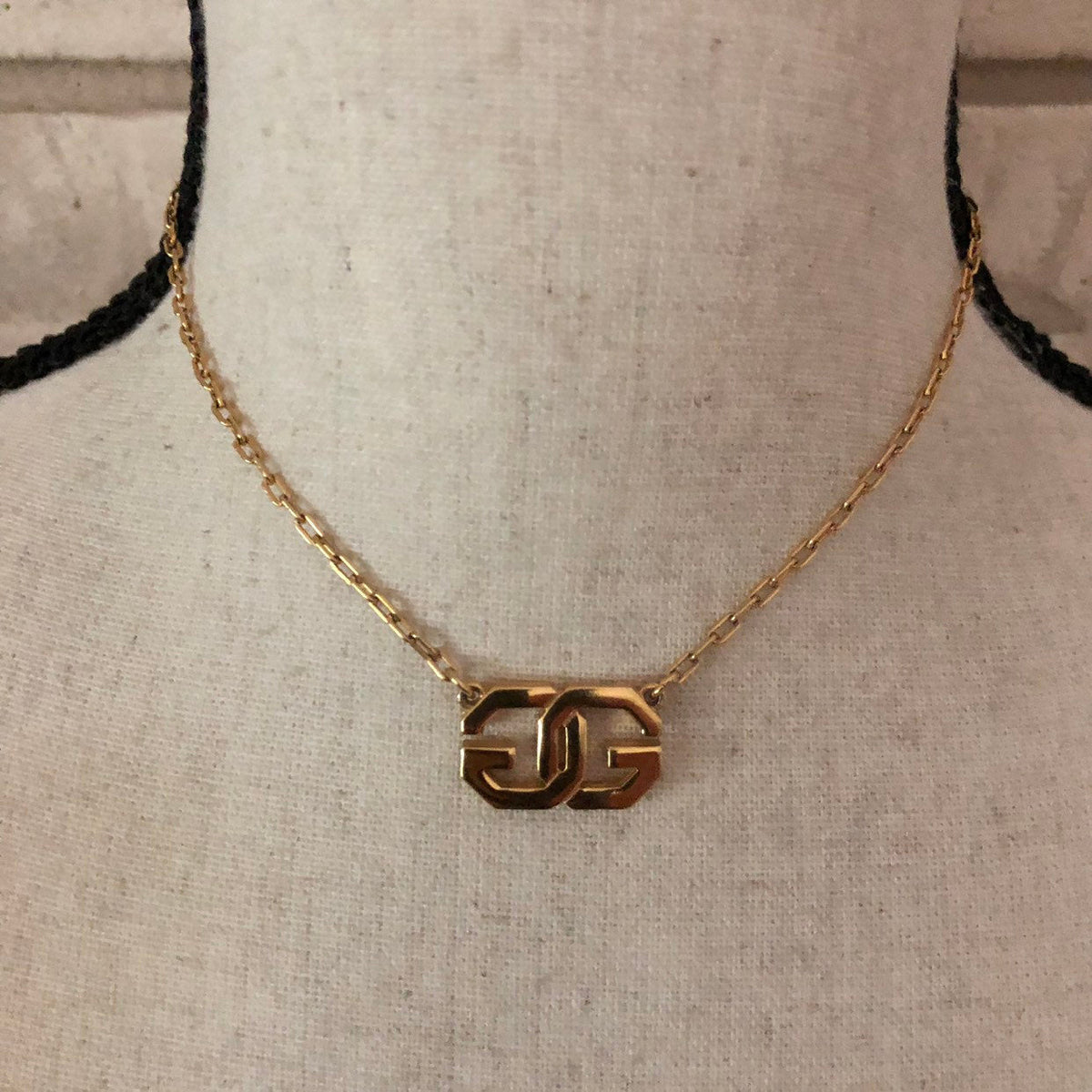 Givenchy Gold Double G Logo Vintage Pendant - 24 Wishes Vintage Jewelry