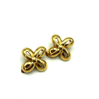 Givenchy Gold Double Knot Vintage Clip - On Earrings - 24 Wishes Vintage Jewelry