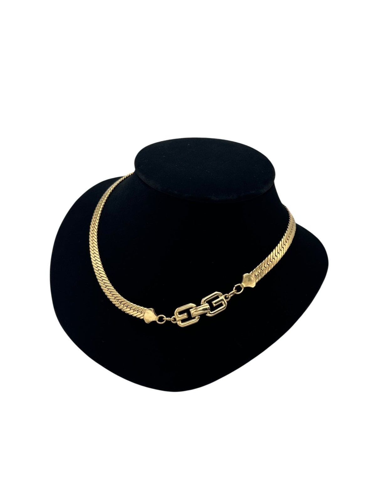 Givenchy Gold Herringbone Chain Vintage Necklace Necklaces & Pendants 24 Wishes Vintage Jewelry