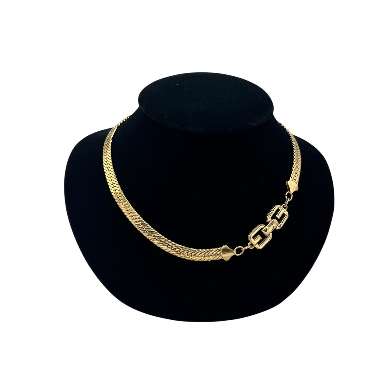 Givenchy Gold Herringbone Chain Vintage Necklace Necklaces & Pendants 24 Wishes Vintage Jewelry
