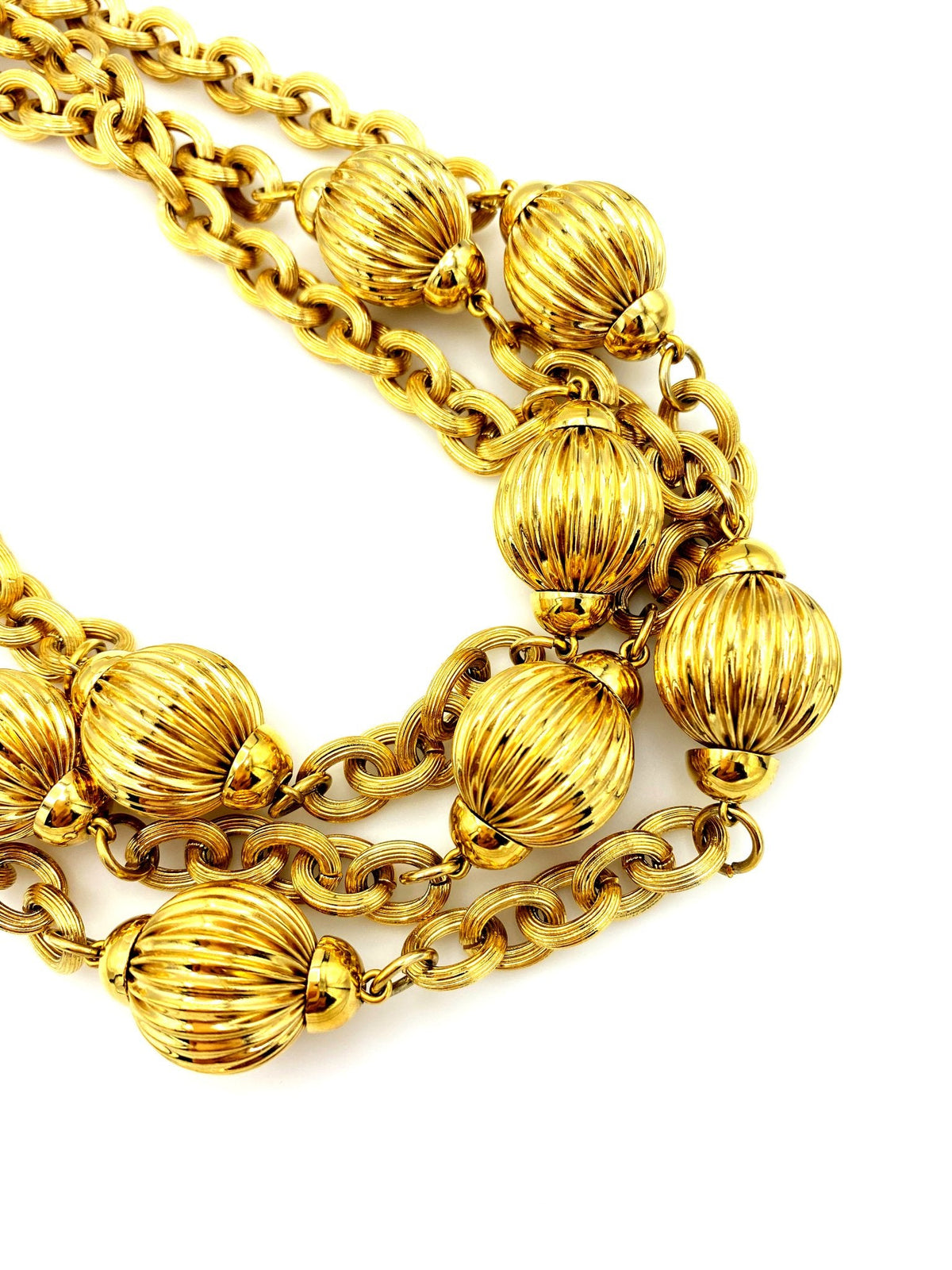 Givenchy Gold Layered Chain & Bead Vintage Pendant - 24 Wishes Vintage Jewelry