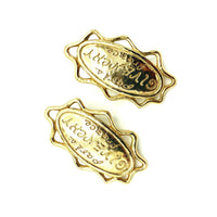 Givenchy Gold Logo Paris France Pierced Earrings - 24 Wishes Vintage Jewelry