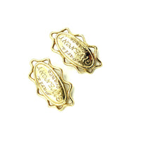 Givenchy Gold Logo Paris France Pierced Earrings - 24 Wishes Vintage Jewelry