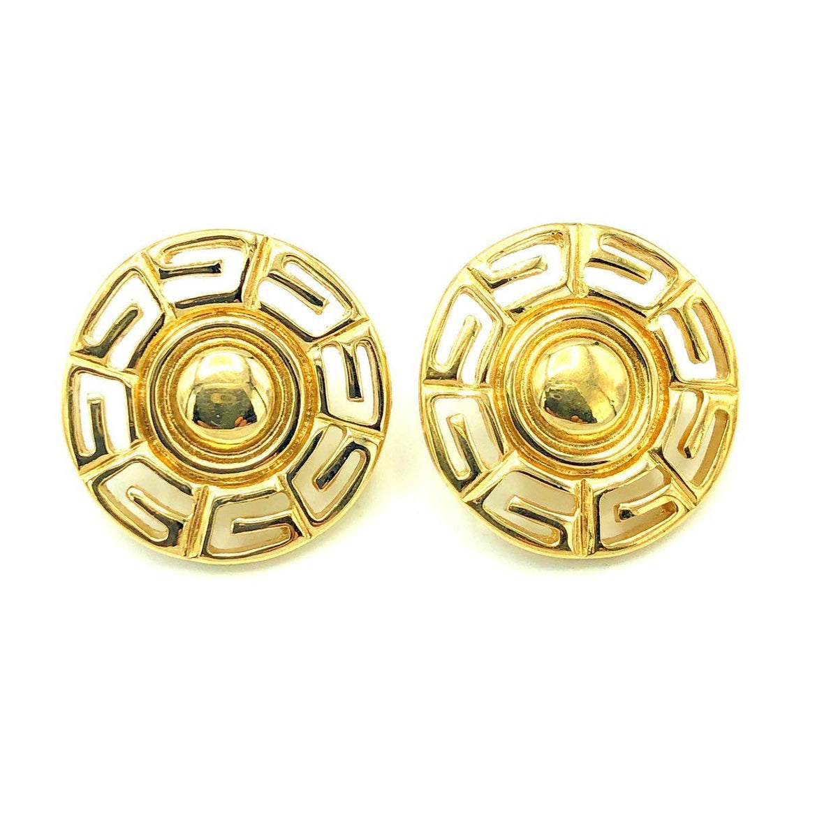 Givenchy Gold Logo Round Disk Pierced Earrings - 24 Wishes Vintage Jewelry