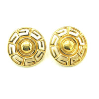 Givenchy Gold Logo Round Disk Pierced Earrings - 24 Wishes Vintage Jewelry