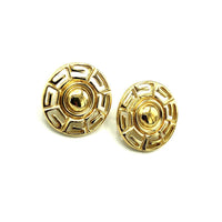 Givenchy Gold Logo Round Disk Pierced Earrings - 24 Wishes Vintage Jewelry