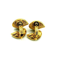 Givenchy Gold Swirl Rhinestone Petite Vintage Clip - OnEarrings - 24 Wishes Vintage Jewelry