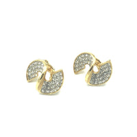 Givenchy Gold Swirl Rhinestone Petite Vintage Clip - OnEarrings - 24 Wishes Vintage Jewelry