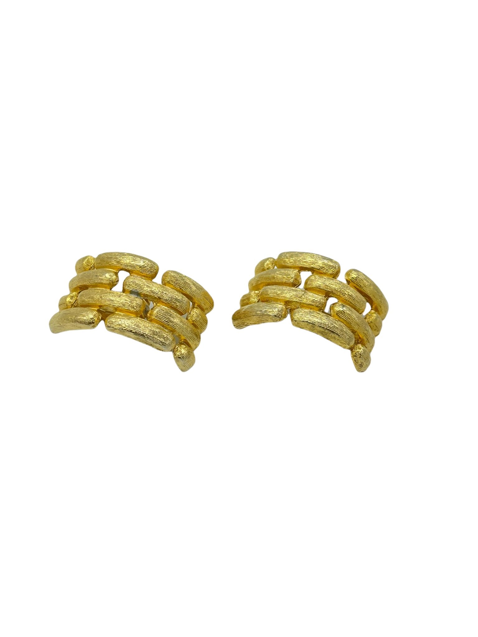 Vintage Givenchy basketweave sold clip on earrings