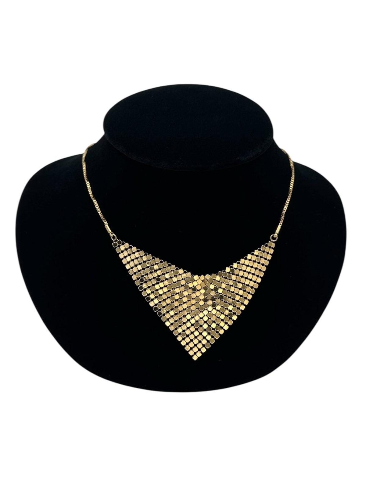 Givenchy Gold Triangle Mesh Bib Vintage Pendant Necklaces & Pendants 24 Wishes Vintage Jewelry