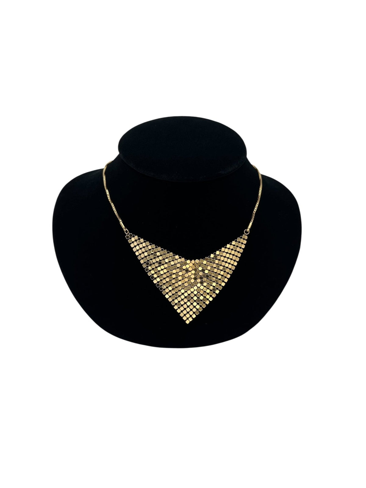 Givenchy Gold Triangle Mesh Bib Vintage Pendant Necklaces & Pendants 24 Wishes Vintage Jewelry