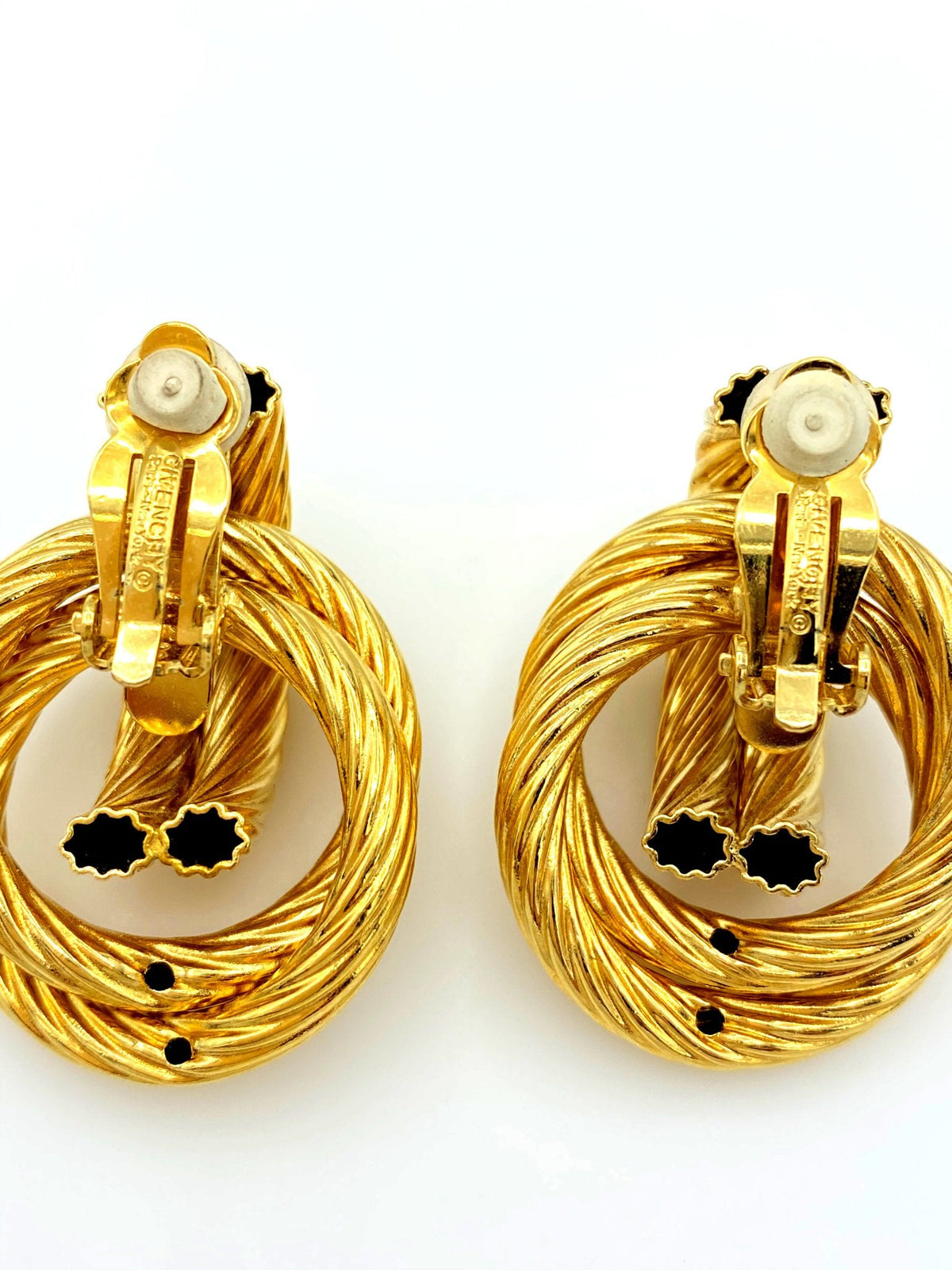 Givenchy Gold Twisted Knot Vintage Clip - On Earrings - 24 Wishes Vintage Jewelry