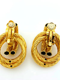 Givenchy Gold Twisted Knot Vintage Clip - On Earrings - 24 Wishes Vintage Jewelry