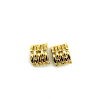 Givenchy Gold Weave Wide Chunky Hoop Vintage Clip - On Earrings - 24 Wishes Vintage Jewelry