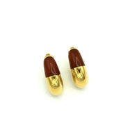 Givenchy Half Hoop Brown Lucite Vintage Clip - On Earrings - 24 Wishes Vintage Jewelry