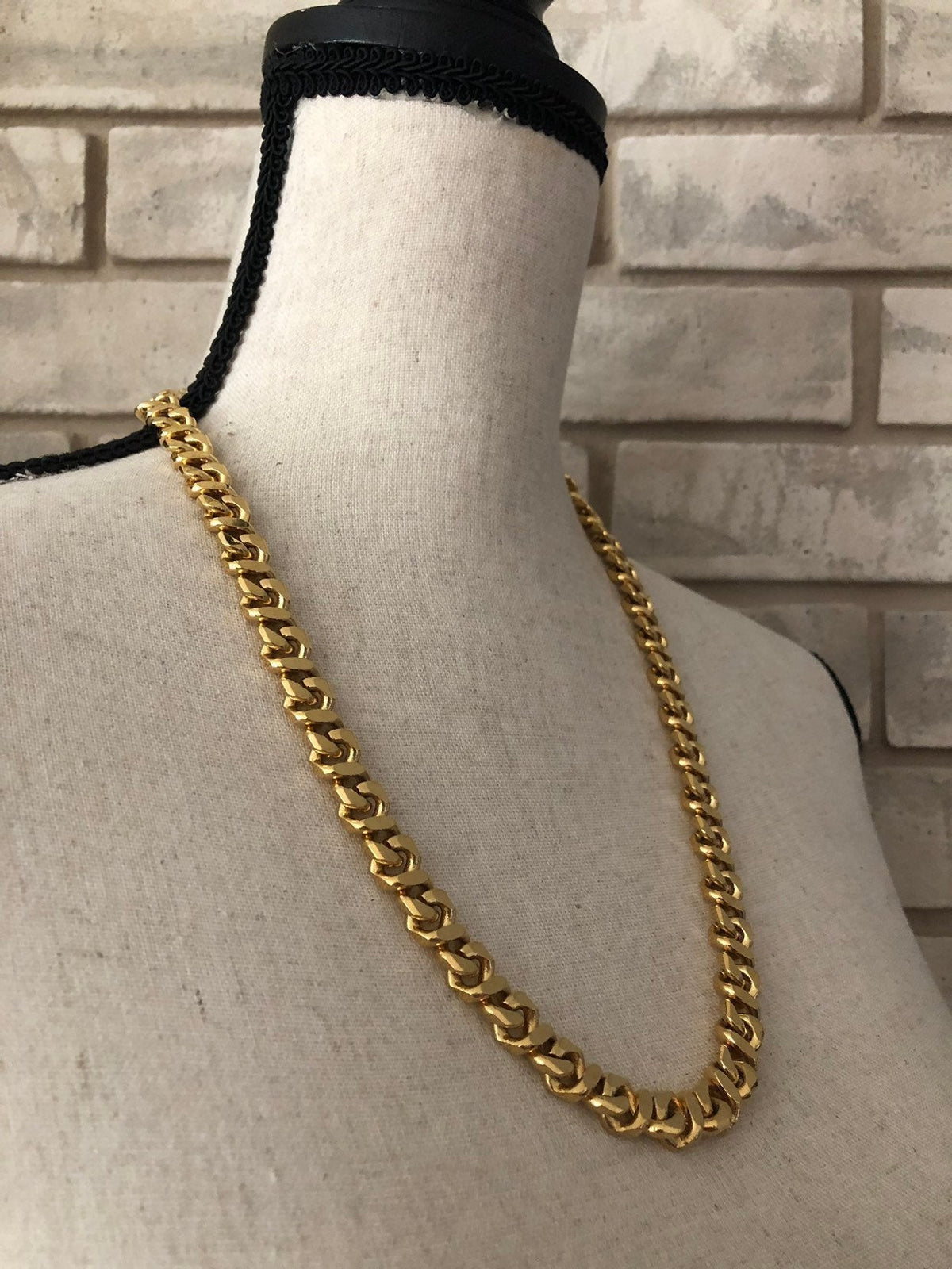 Givenchy Heavy Long Curb Chain Vintage Necklace - 24 Wishes Vintage Jewelry