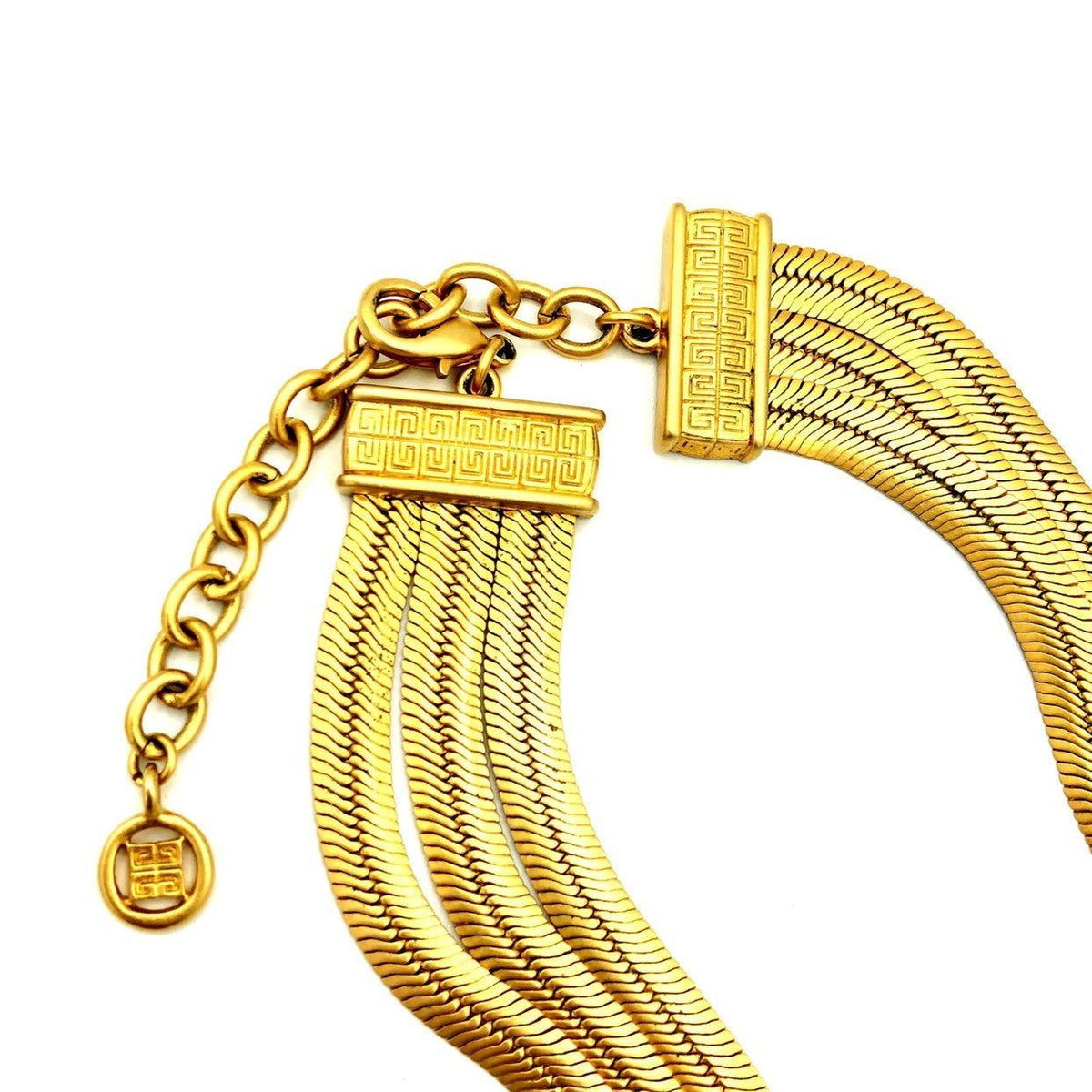 Givenchy Heavy Matt Gold Three Chain Vintage Necklace - 24 Wishes Vintage Jewelry